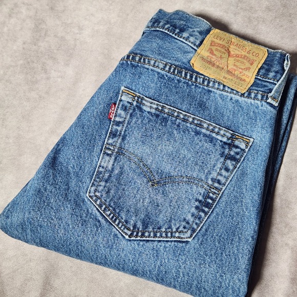 Levi's Other - Levis 501 Original Fit Straight Jeans Wash Blue Denim Button Fly 32x29 Mens